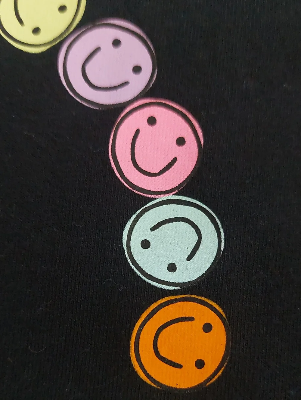 CAT & JACK Smiley-Face Peace Sign Black Short-Sleeve Tee-shirt NWOT